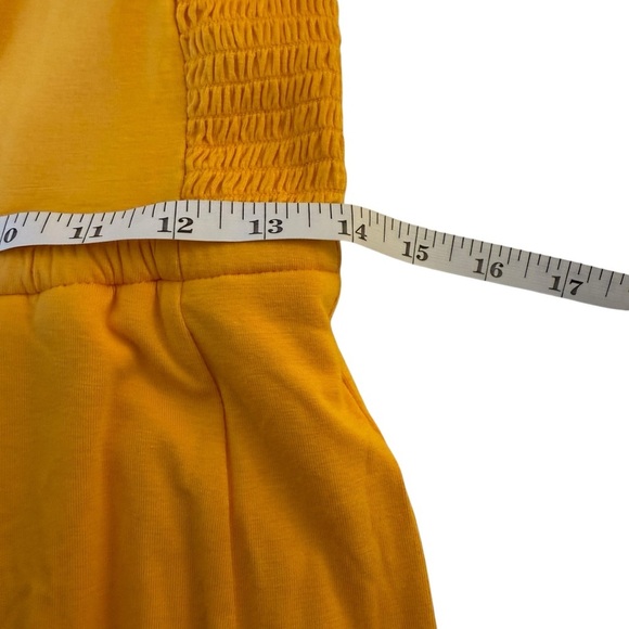 J Jason Wu Solid Knit Ruffle Midi Dress Golden Yellow XS Stretch Autumn Tiered - Picture 12 of 12